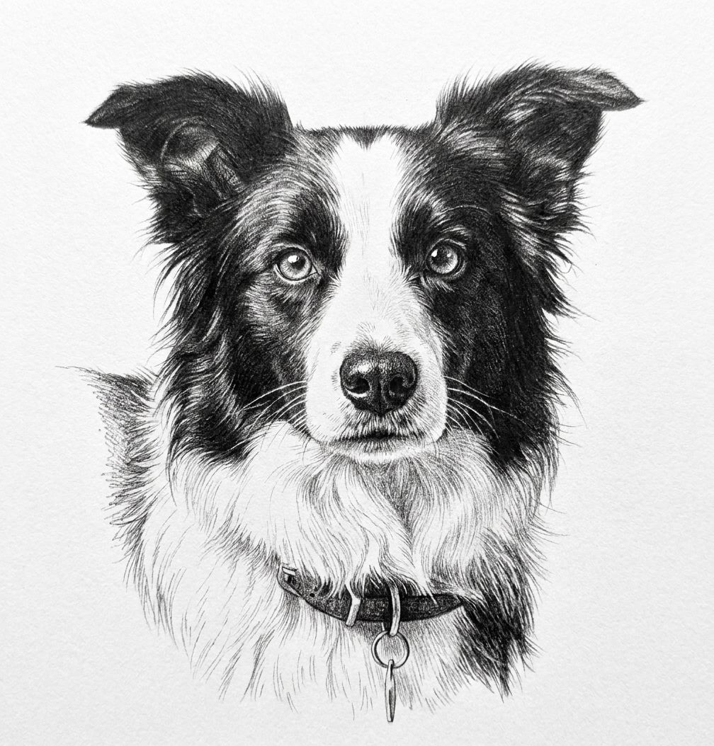 Border Collie Pencil Sketch